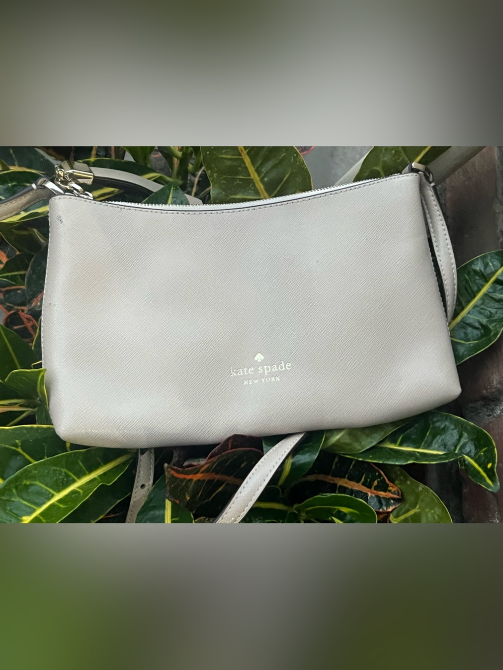 kate spade Light Gray Leather Crossbody Bag